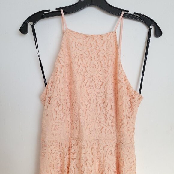 NEW Forever 21 Blush Pink Floral Lace Sleeveless Keyhole Back Dress Size Small - Picture 8 of 17